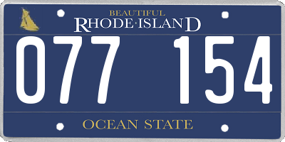 RI license plate 077154