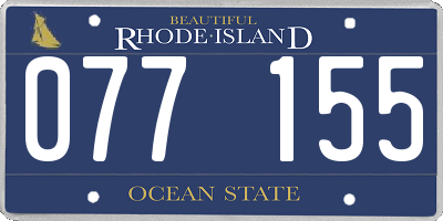 RI license plate 077155