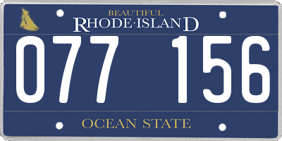 RI license plate 077156