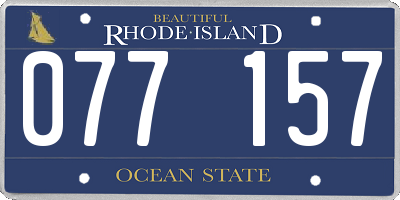 RI license plate 077157