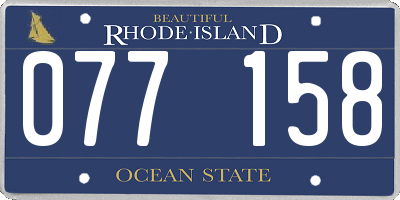 RI license plate 077158