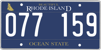 RI license plate 077159