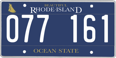 RI license plate 077161