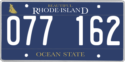 RI license plate 077162