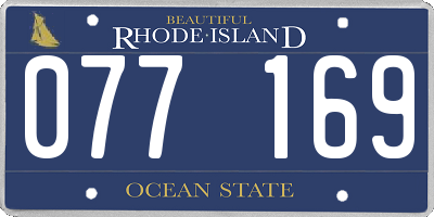 RI license plate 077169
