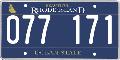 RI license plate 077171
