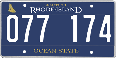 RI license plate 077174