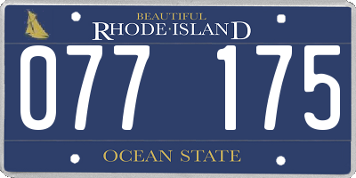 RI license plate 077175