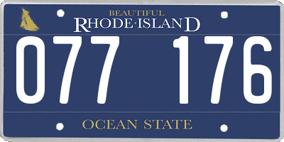 RI license plate 077176