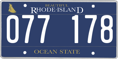 RI license plate 077178