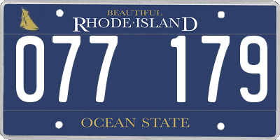 RI license plate 077179