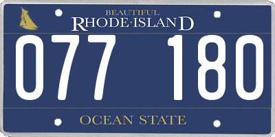 RI license plate 077180