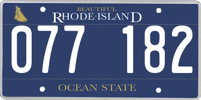 RI license plate 077182