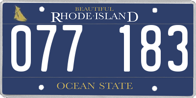 RI license plate 077183
