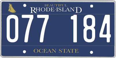 RI license plate 077184