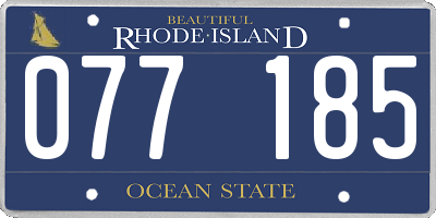 RI license plate 077185