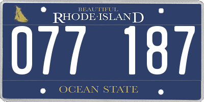 RI license plate 077187