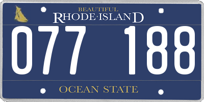 RI license plate 077188