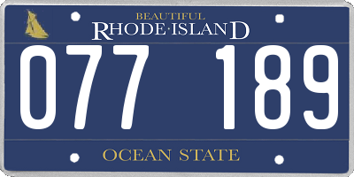 RI license plate 077189