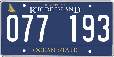 RI license plate 077193