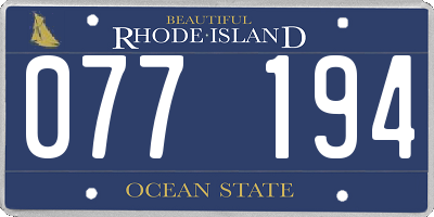 RI license plate 077194