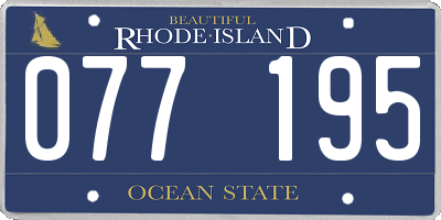 RI license plate 077195