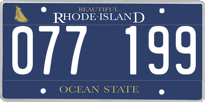 RI license plate 077199