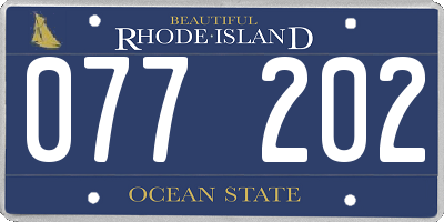 RI license plate 077202
