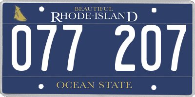 RI license plate 077207
