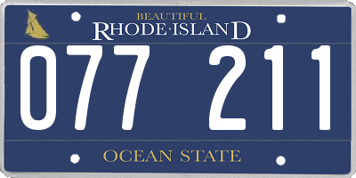 RI license plate 077211