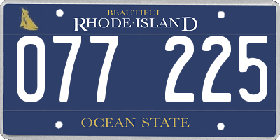 RI license plate 077225