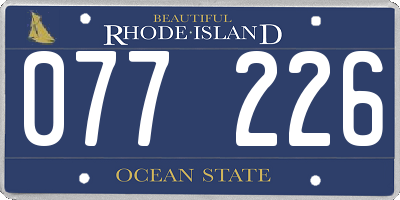 RI license plate 077226