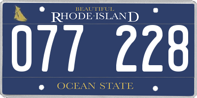 RI license plate 077228