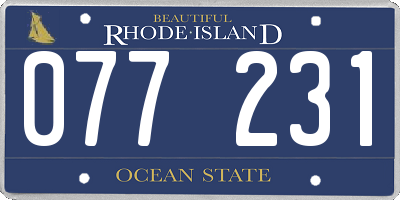 RI license plate 077231