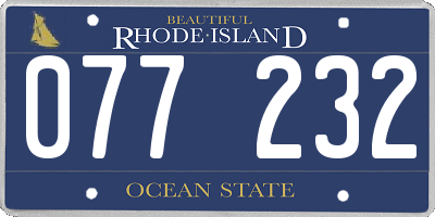 RI license plate 077232