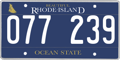 RI license plate 077239