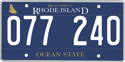 RI license plate 077240
