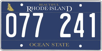 RI license plate 077241