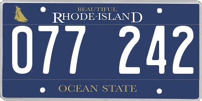 RI license plate 077242