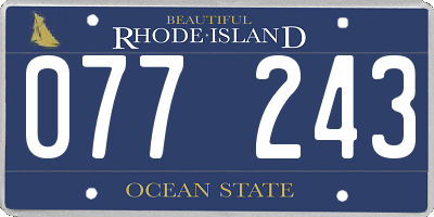 RI license plate 077243