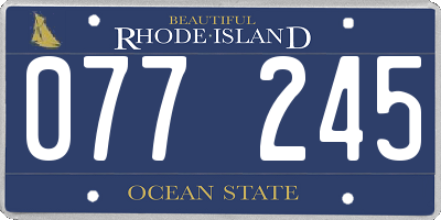 RI license plate 077245