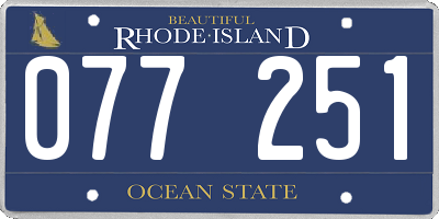 RI license plate 077251