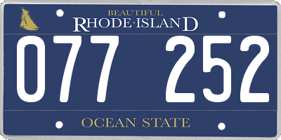 RI license plate 077252