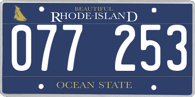 RI license plate 077253
