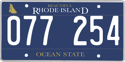 RI license plate 077254