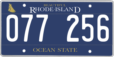 RI license plate 077256