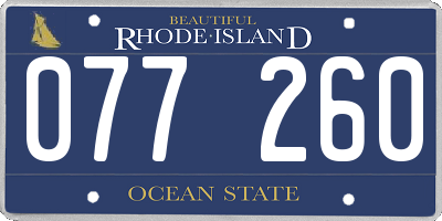 RI license plate 077260