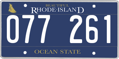 RI license plate 077261