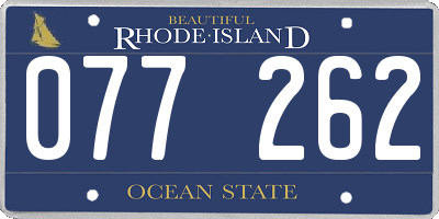 RI license plate 077262