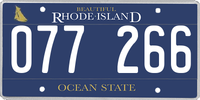 RI license plate 077266